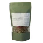 Strawberry Embrace is a natural herbal tea featuring wild strawberry leaves and berries, blackberries, and flower petals.